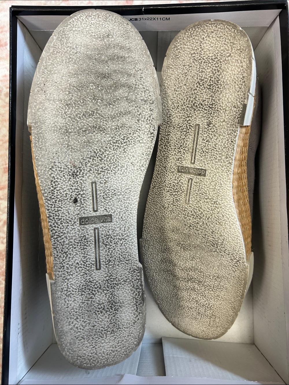 EUC Dolce Vita Gray Canvas Espadrille-Trim Platform Sneaker with White Heel - Picture 5 of 6